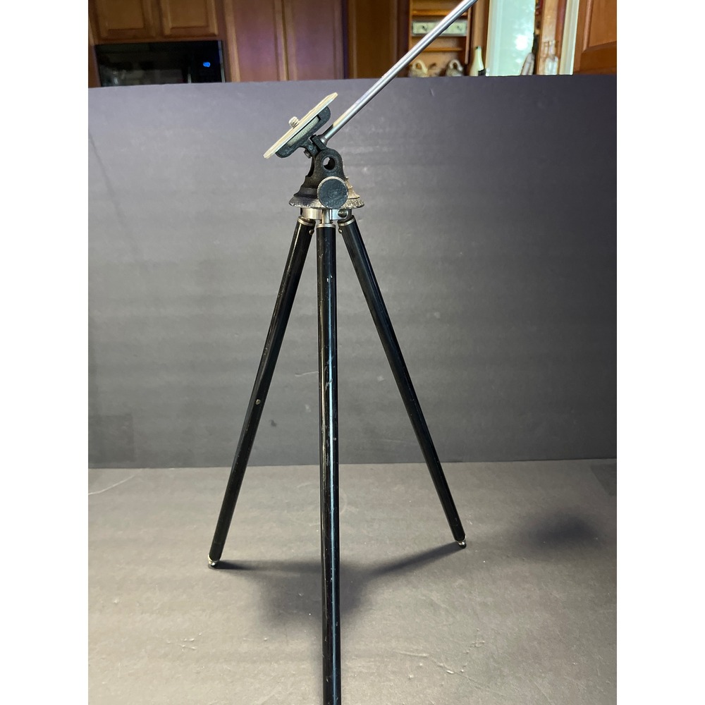 Vintage Panrite The Universal Head Tripod Testrite NY Black Metal 3-Section
